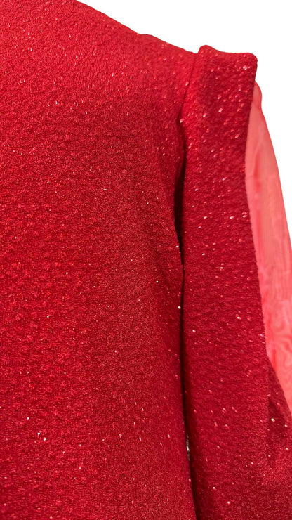 InCity Girls Tween 7-14 Years Tween Red Transparent Sleeve Fashion Christmas Holiday Dress InCity Boys Girls