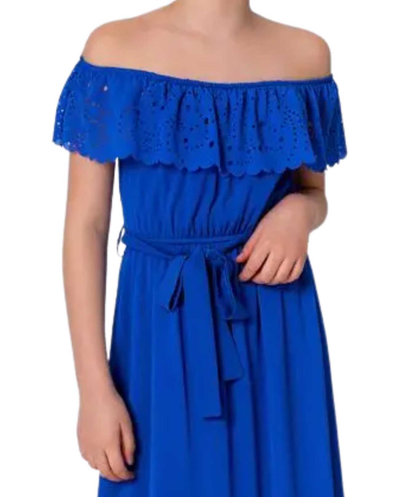 InCity Girls Tween 7y-14y Round Neck Off-Shoulder Tionar Dress InCity Boys & Girls
