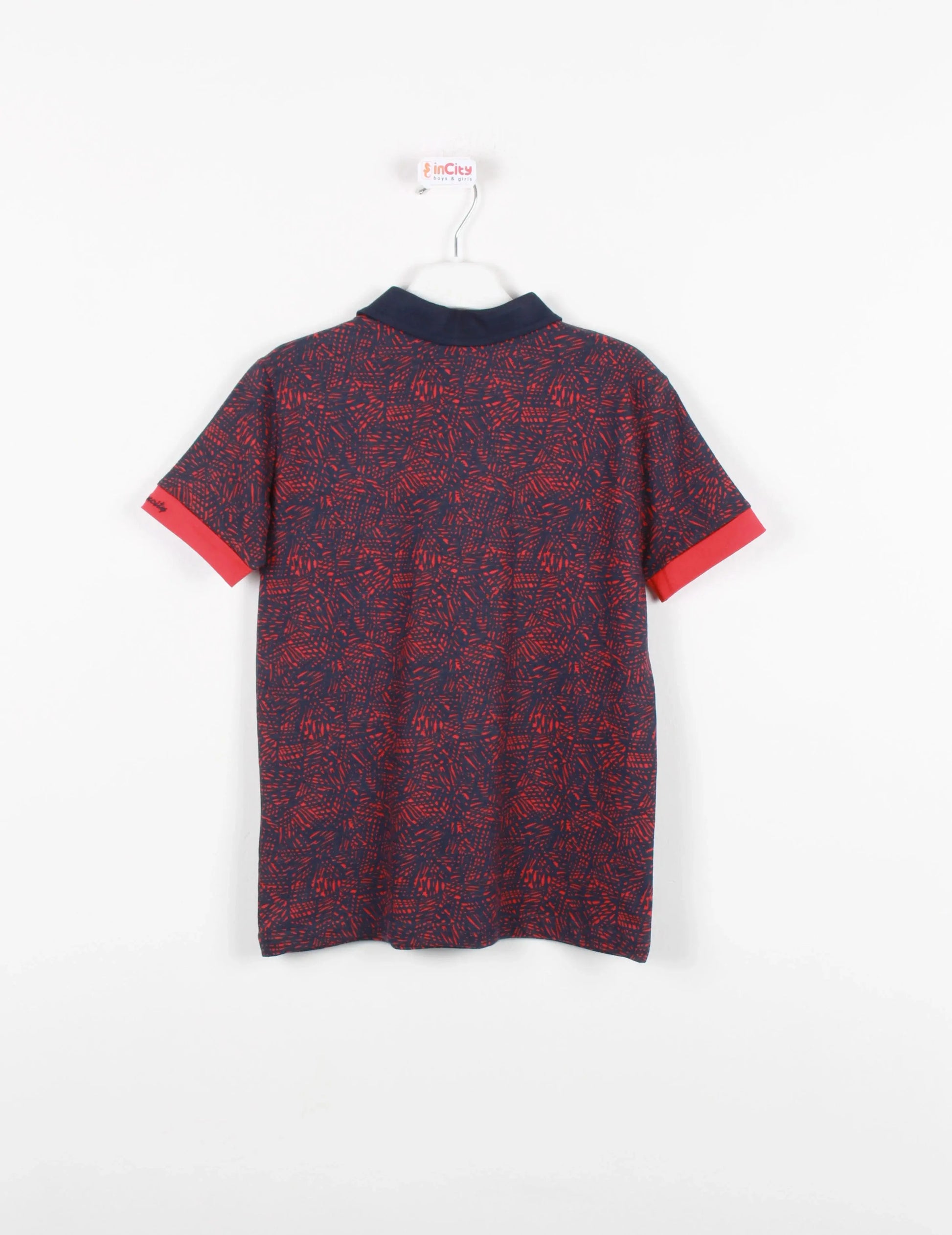 InCity Kids Boys Collared Printed Short Sleeve Button Polo Shirt InCity Boys & Girls