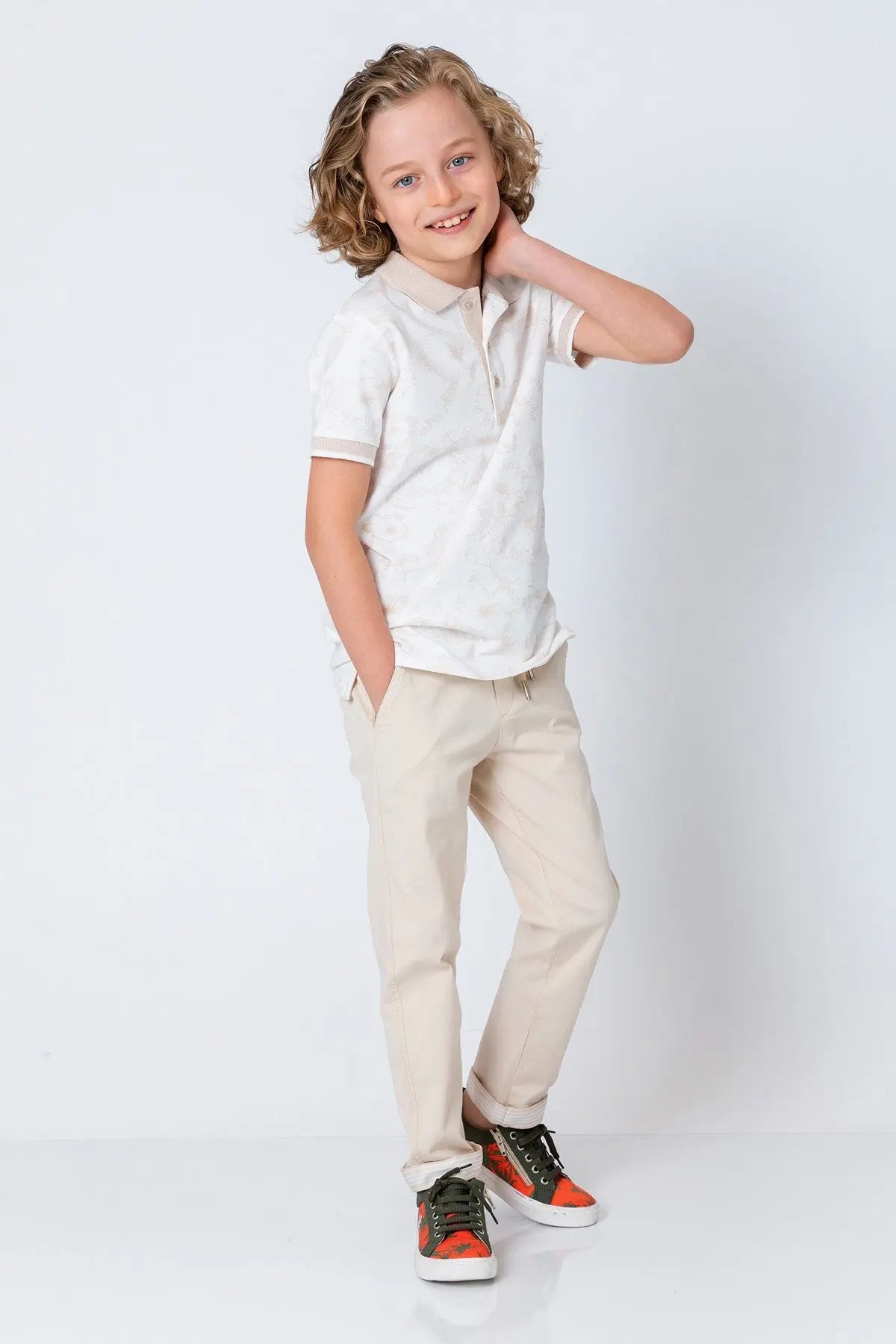 InCity Kids Boys Floral Print Short Sleeve Polo Shirt InCity Boys & Girls