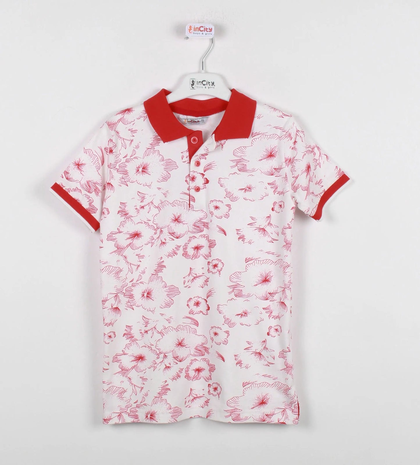 InCity Kids Boys Floral Print Short Sleeve Polo Shirt InCity Boys & Girls