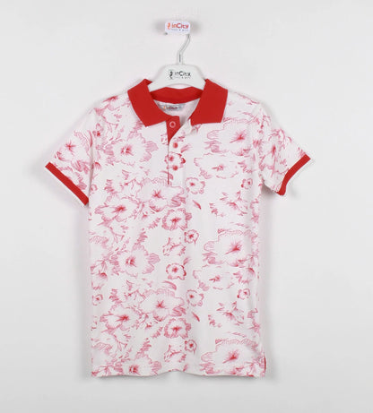 InCity Kids Boys Floral Print Short Sleeve Polo Shirt InCity Boys & Girls