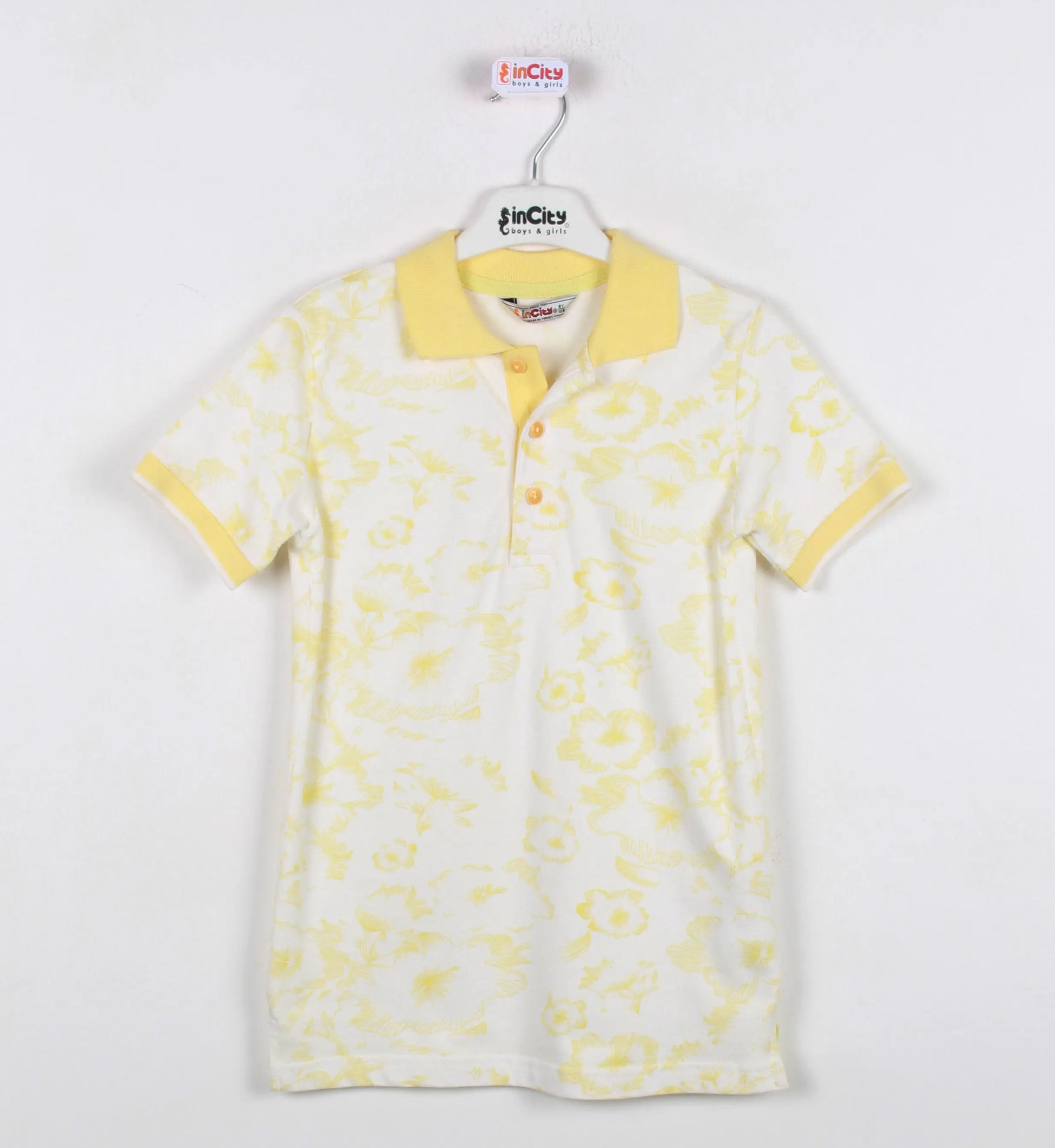InCity Kids Boys Floral Print Short Sleeve Polo Shirt InCity Boys & Girls