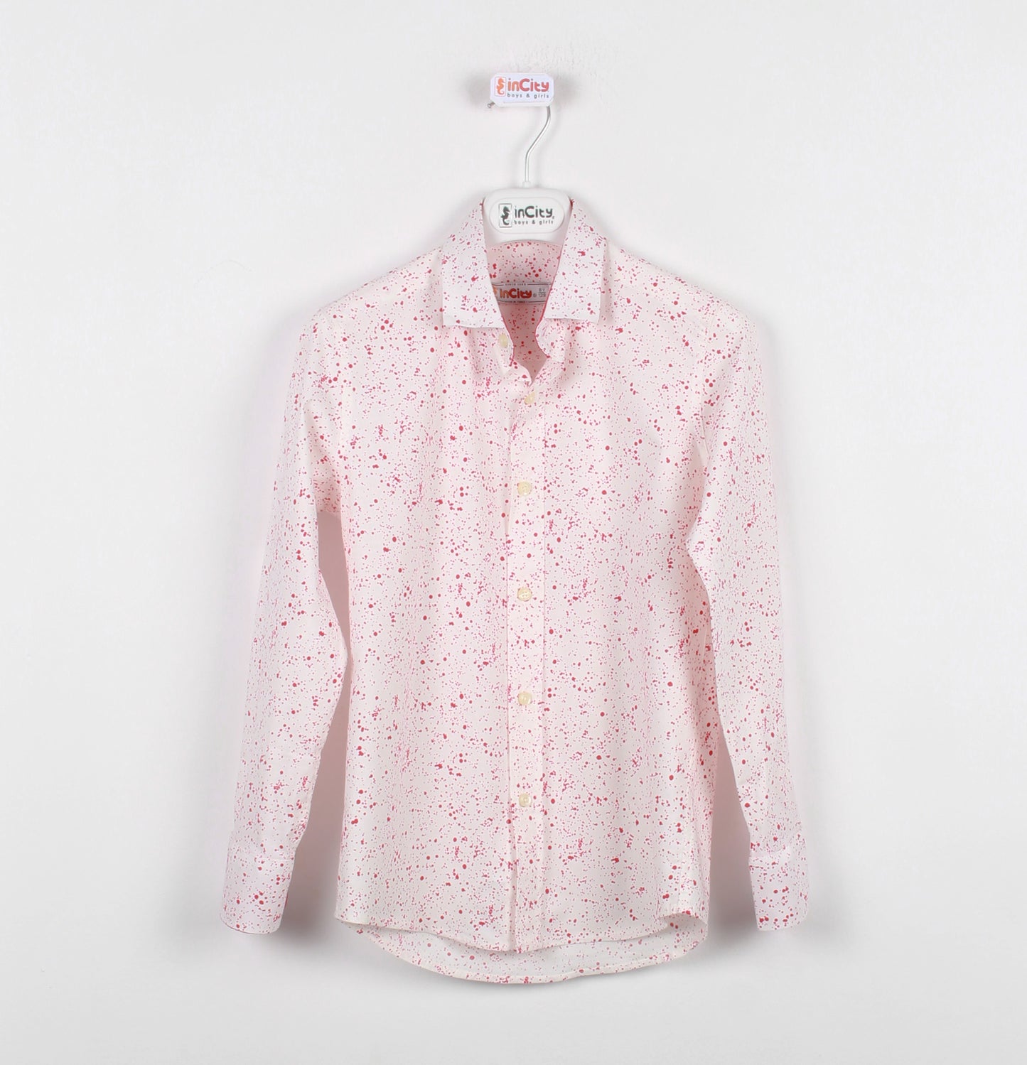 InCity Kids Boys Collared Printed Long Sleeve Fashion Shirt InCity Boys & Girls