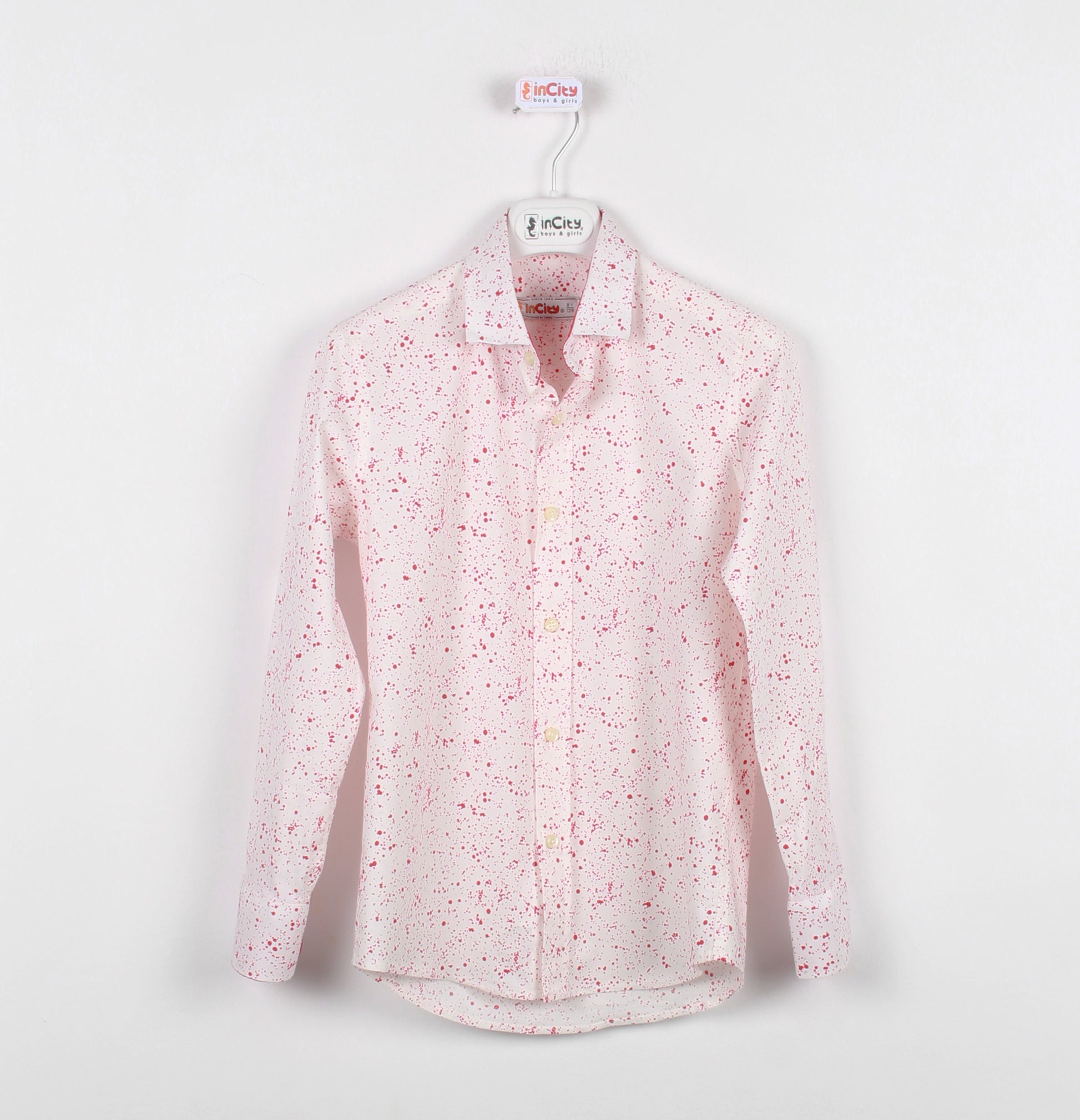 InCity Kids Boys Collared Printed Long Sleeve Fashion Shirt InCity Boys & Girls
