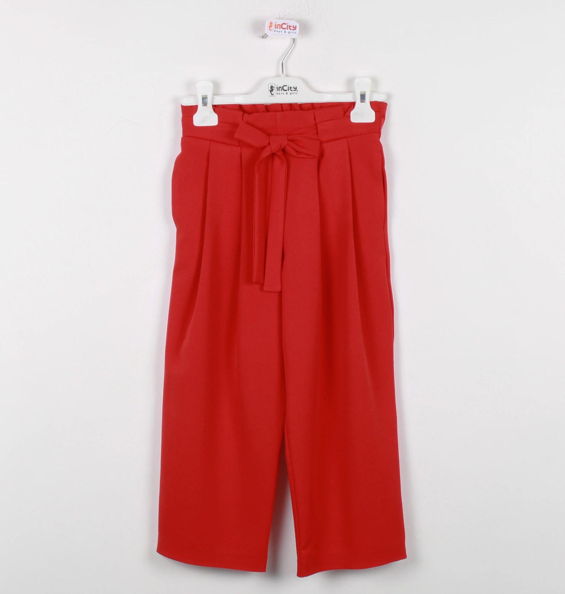 InCity Kids Girls Elastic Ribbon Belted Wide Leg Dress Pants InCity Boys & Girls