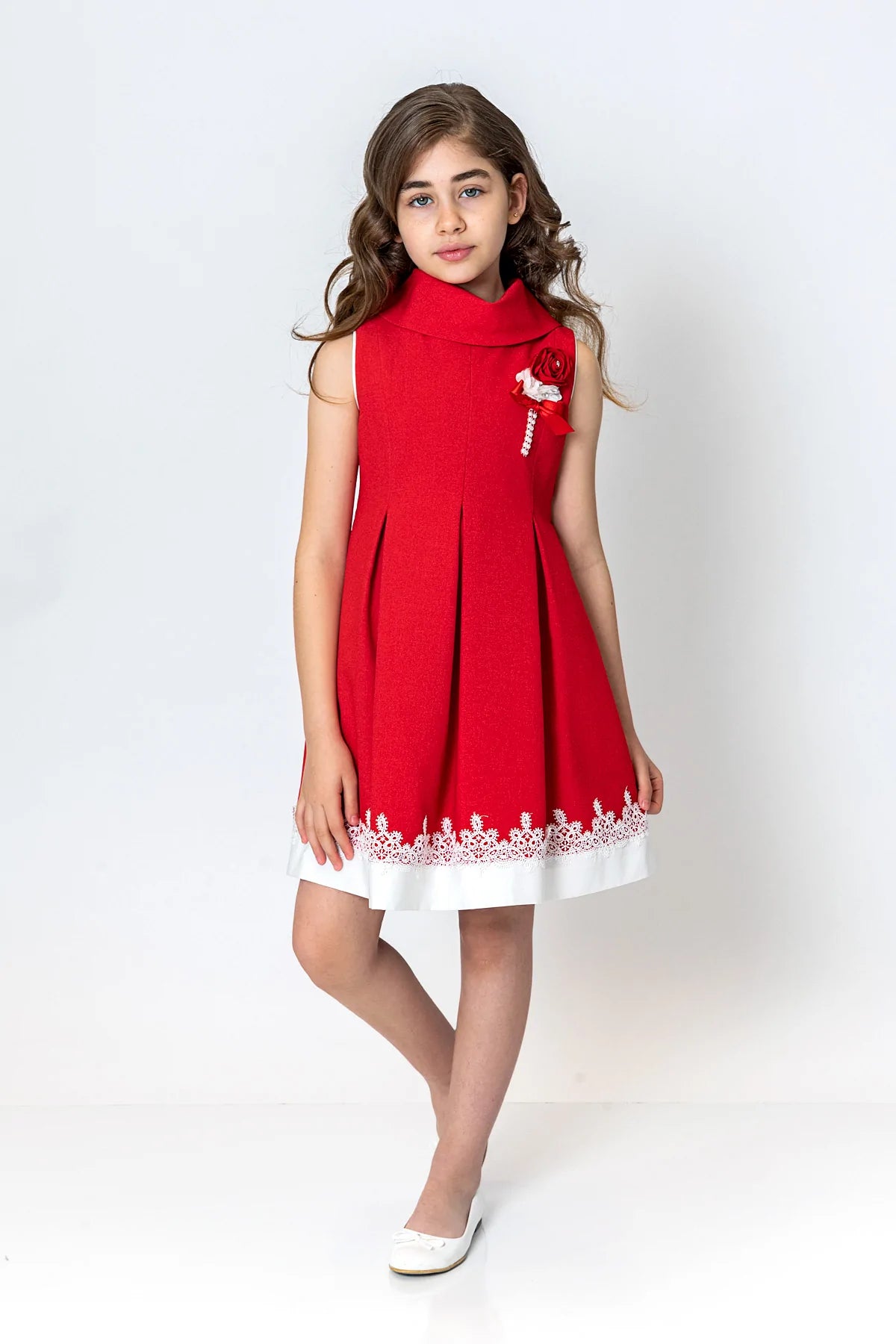 InCity Kids Girls Cowl Neck Lace Floral Fashion Dress InCity Boys & Girls
