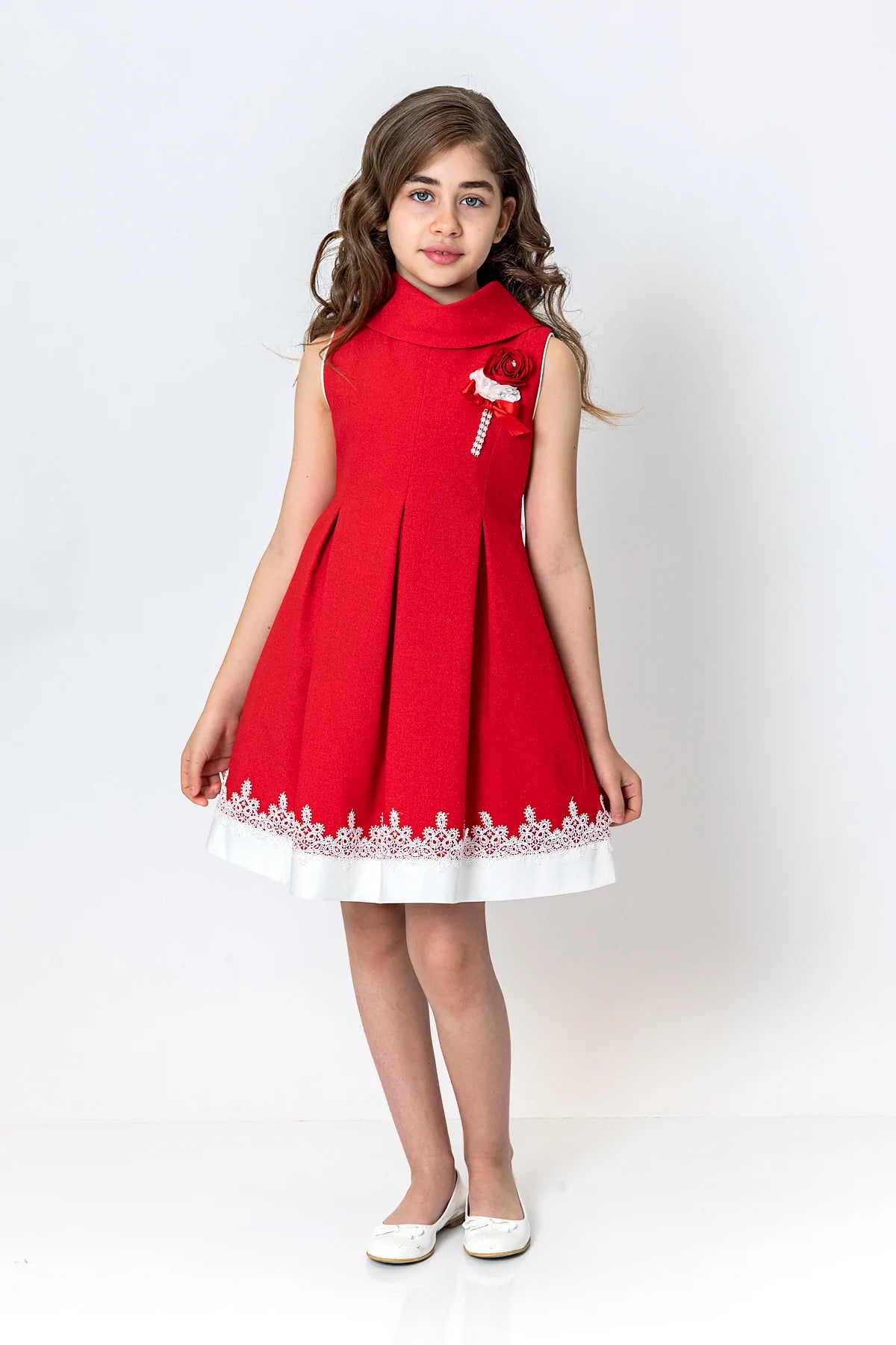 InCity Kids Girls Cowl Neck Lace Floral Fashion Dress InCity Boys & Girls