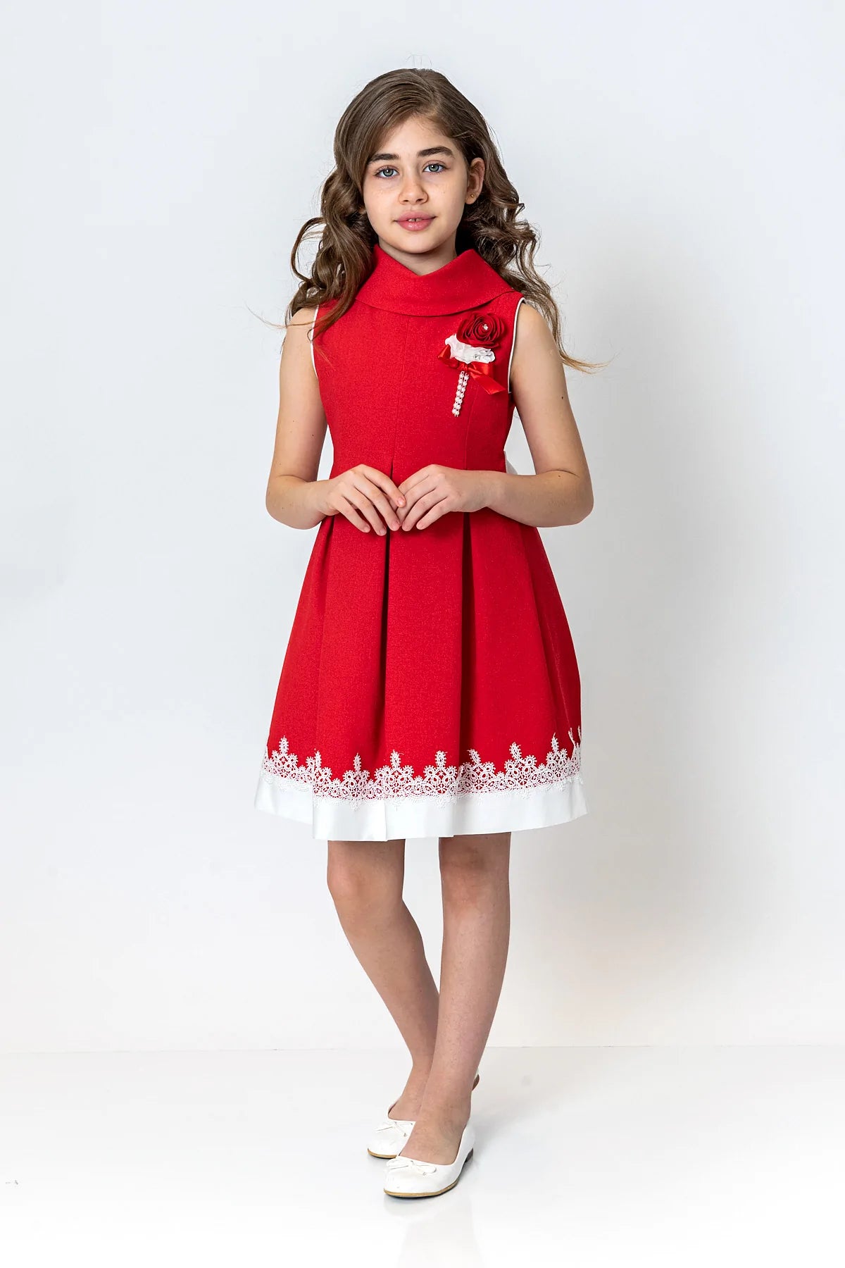 InCity Kids Girls Cowl Neck Lace Floral Fashion Dress InCity Boys & Girls