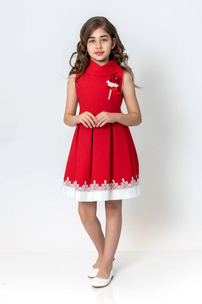 InCity Kids Girls Cowl Neck Lace Floral Fashion Dress InCity Boys & Girls