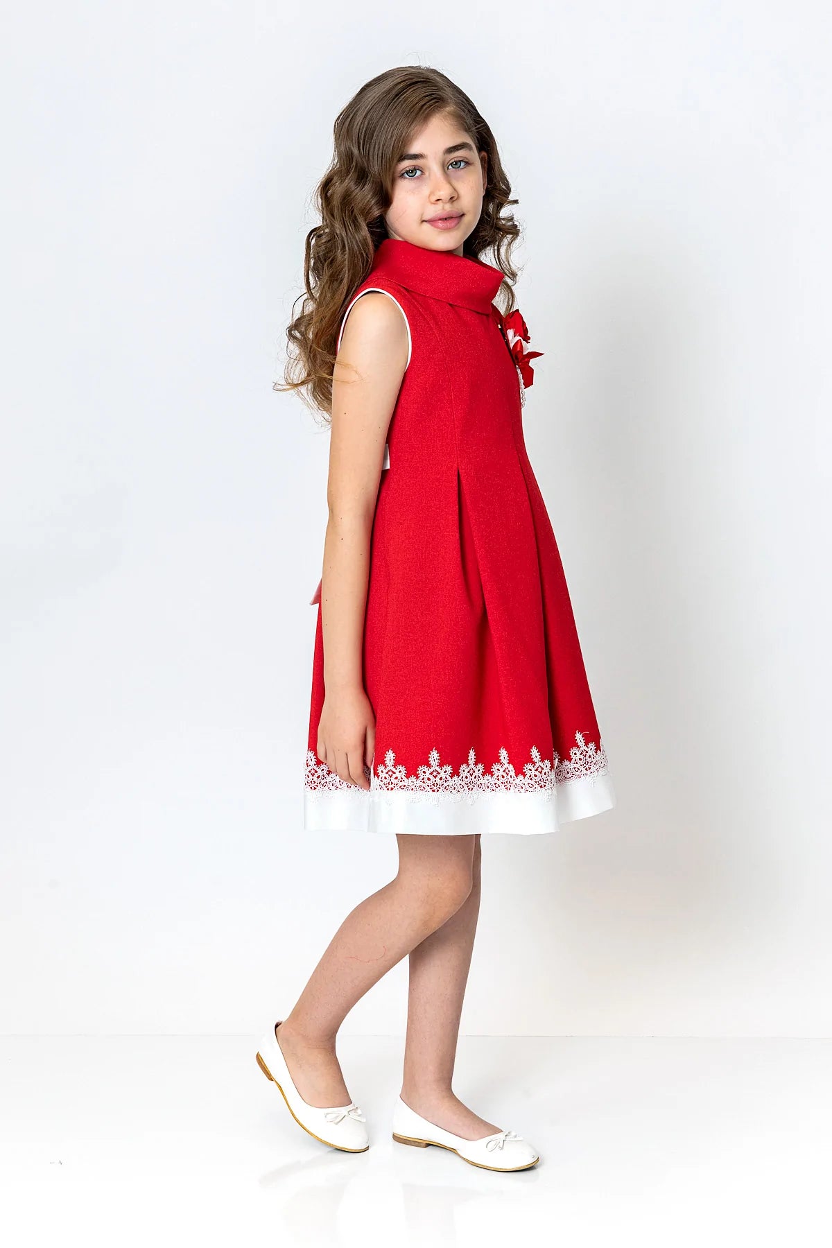 InCity Kids Girls Cowl Neck Lace Floral Fashion Dress InCity Boys & Girls