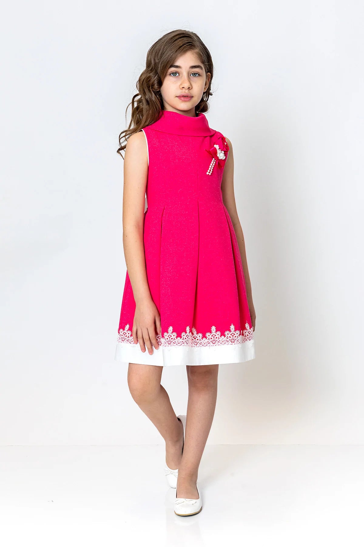InCity Kids Girls Cowl Neck Lace Floral Fashion Dress InCity Boys & Girls
