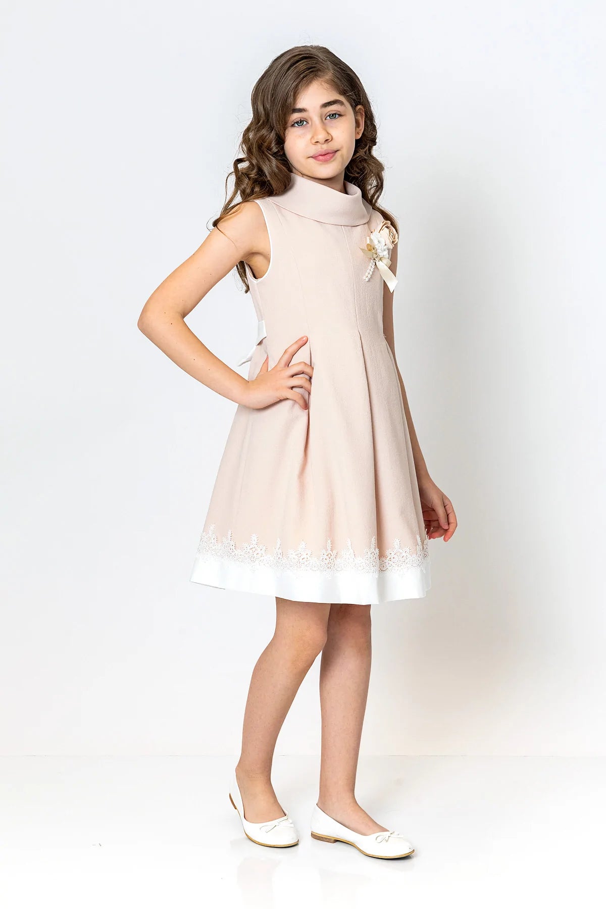 InCity Kids Girls Cowl Neck Lace Floral Fashion Dress InCity Boys & Girls