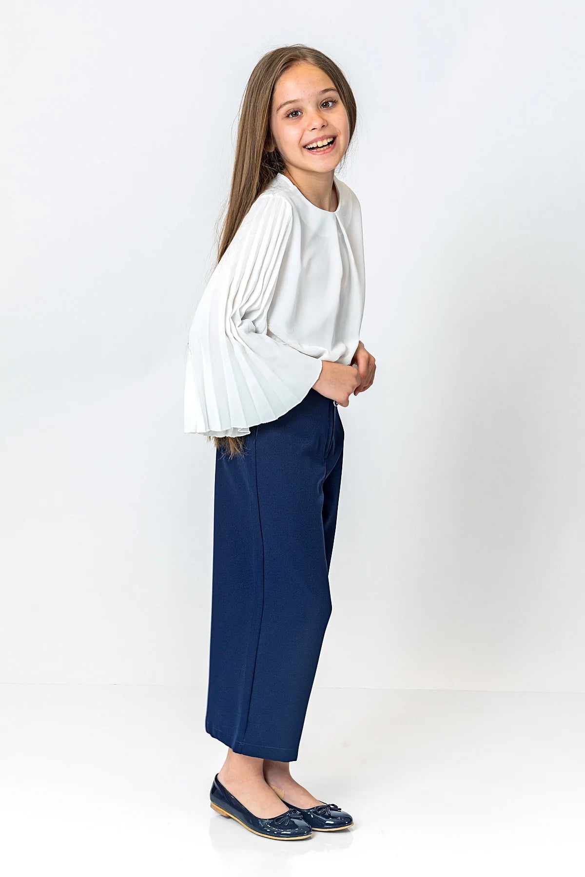 InCity Kids Girls Solid Zipper Wide Leg Dress Pants InCity Boys & Girls