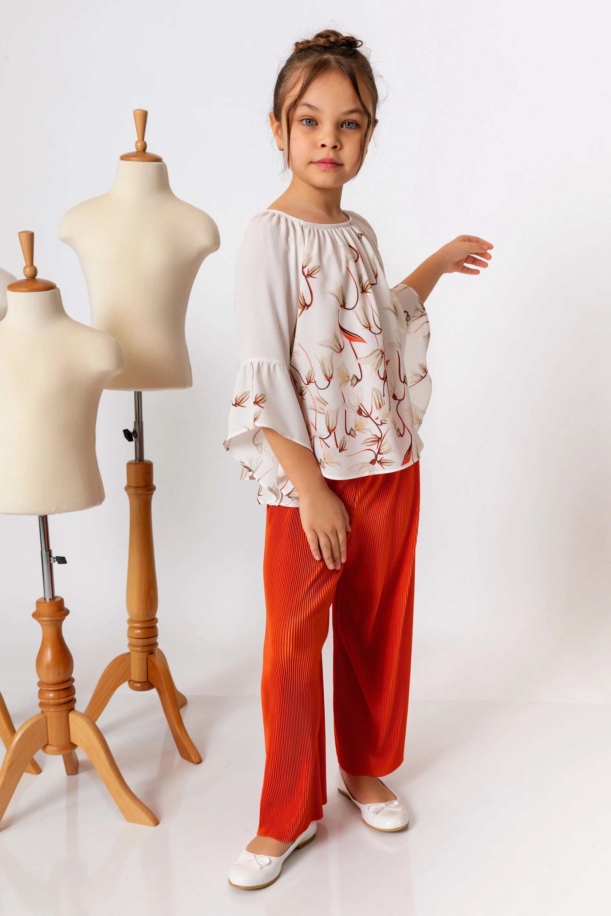 InCity Kids Girls Elastic Waist Wide Leg Pleated Pants InCity Boys & Girls