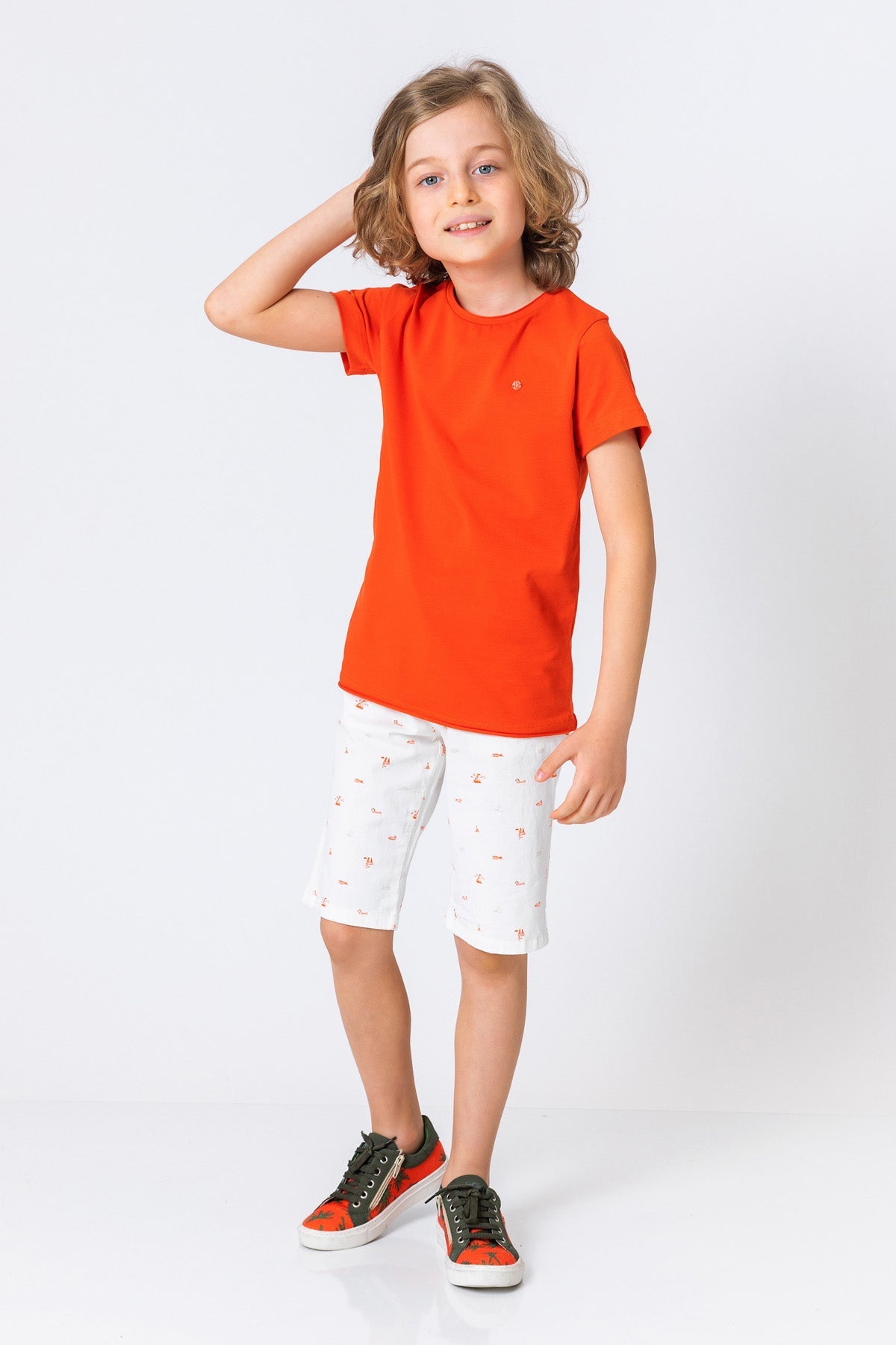 Plain Kids Basic Solid Short Sleeve Boys T-Shirt Round Neck InCity
