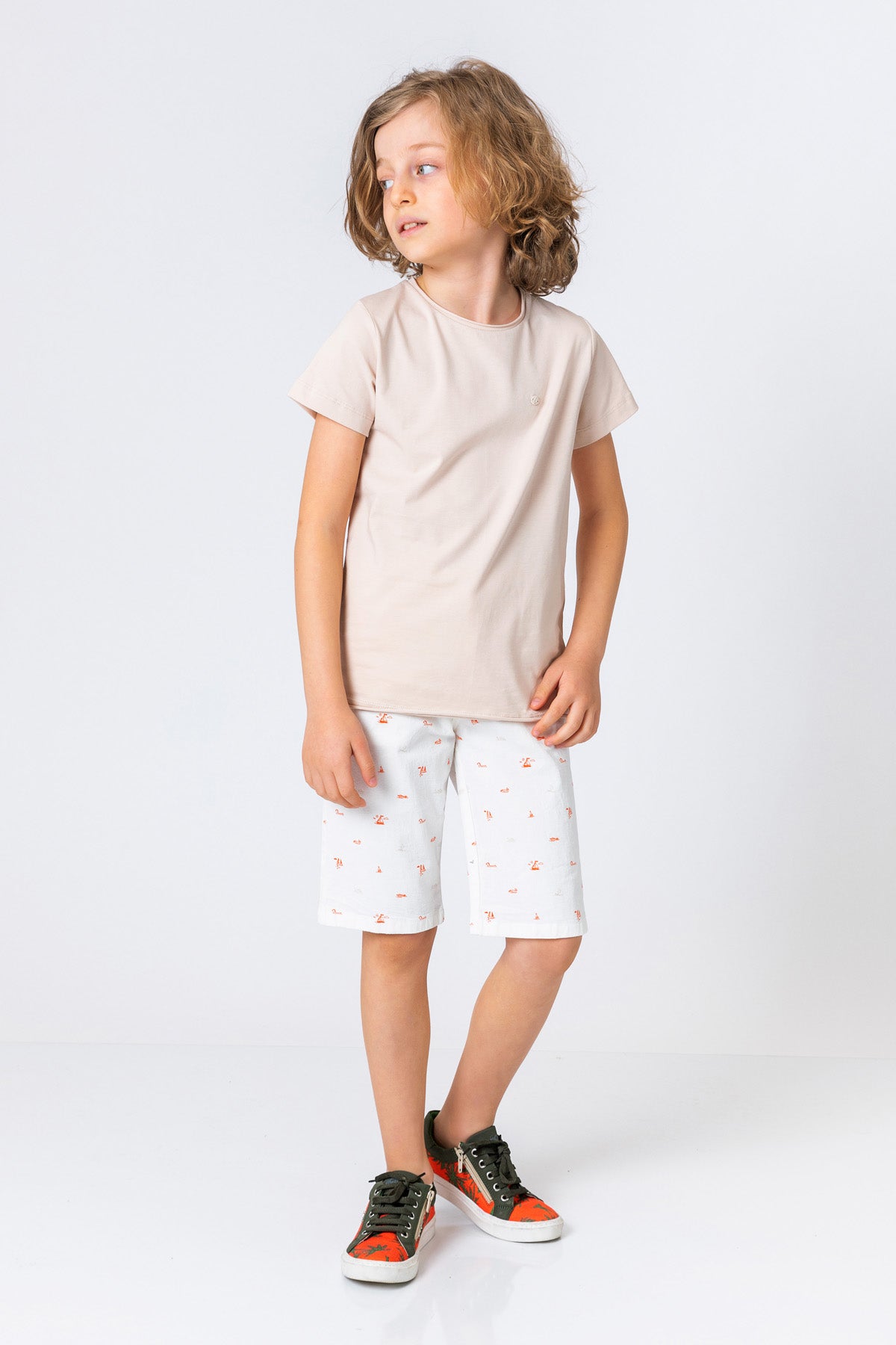Round Plain Sleeve Kids Short Solid Neck Basic InCity T-Shirt Boys