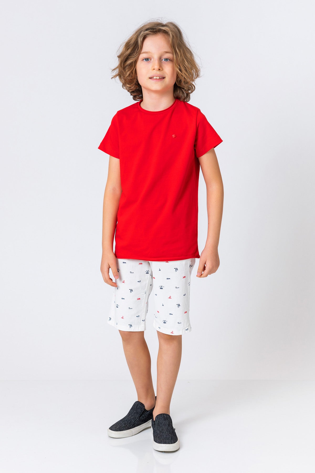 Basic Kids Round T-Shirt Solid Sleeve Neck Boys Short Plain InCity