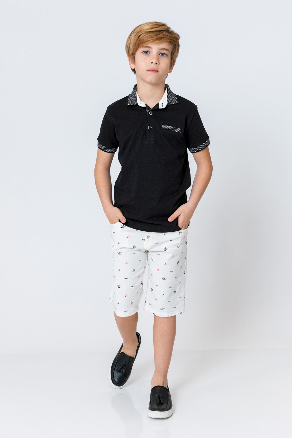 InCity Kids Boys Collared Mock Chest Pocket Short Sleeve Polo Shirt InCity Boys & Girls