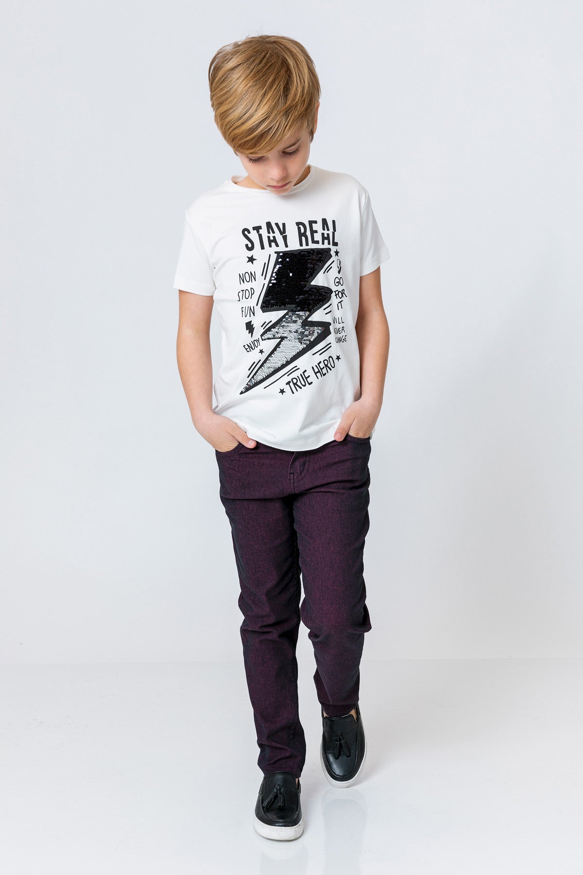 InCity Kids Boys Round Neck Short Sleeve Lightning T-Shirt InCity Boys & Girls