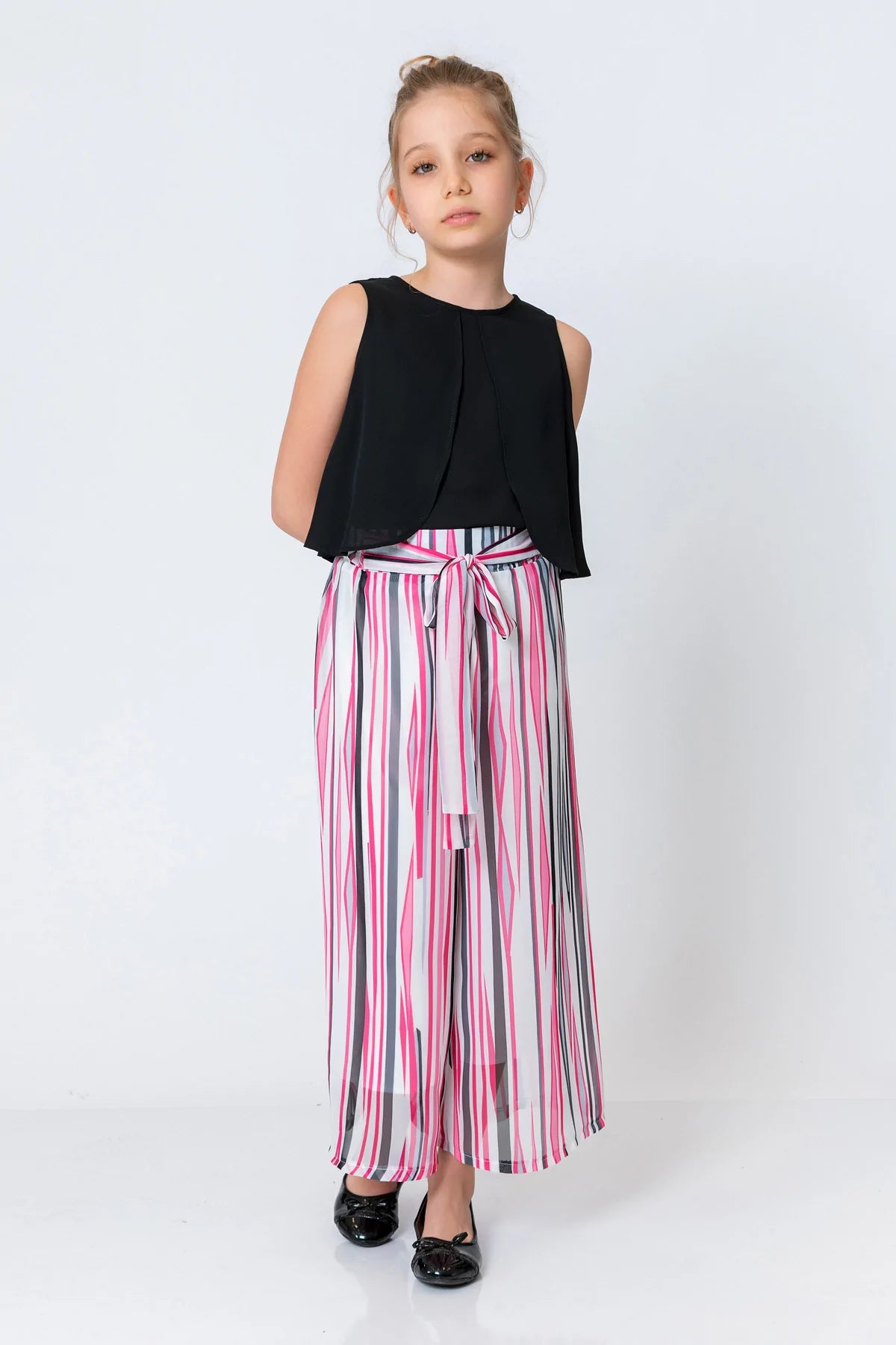 InCity Kids Girls Striped Wide Leg Dress Fashion Pants InCity Boys & Girls