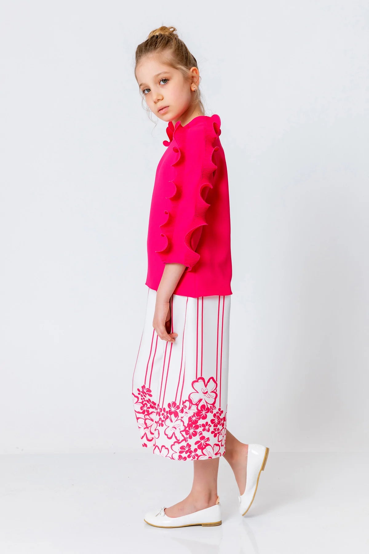 InCity Kids Girls Floral Print Wide Leg Fashion Pants InCity Boys & Girls