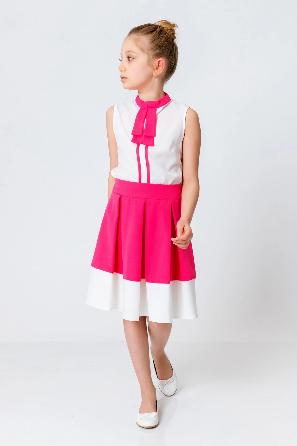 InCity Kids Girls Round Neck Striped Sleeveless Dress Blouse InCity Boys & Girls