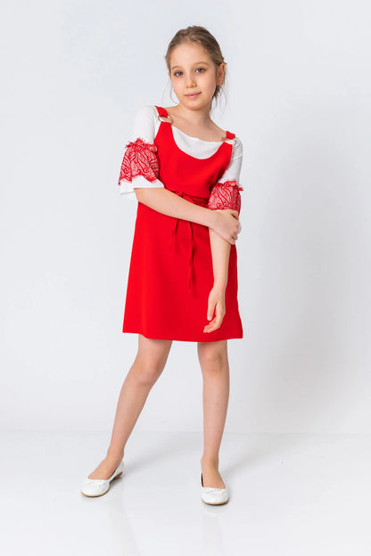 InCity Kids Girls Two Piece 3/4 Lace Sleeve Fashion Dress InCity Boys & Girls