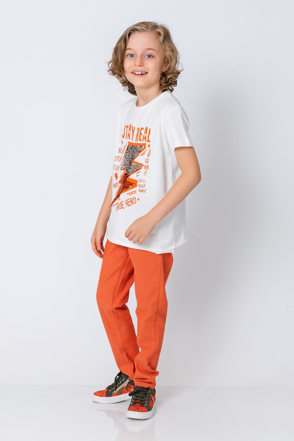InCity Kids Boys Round Neck Short Sleeve Lightning T-Shirt InCity Boys & Girls