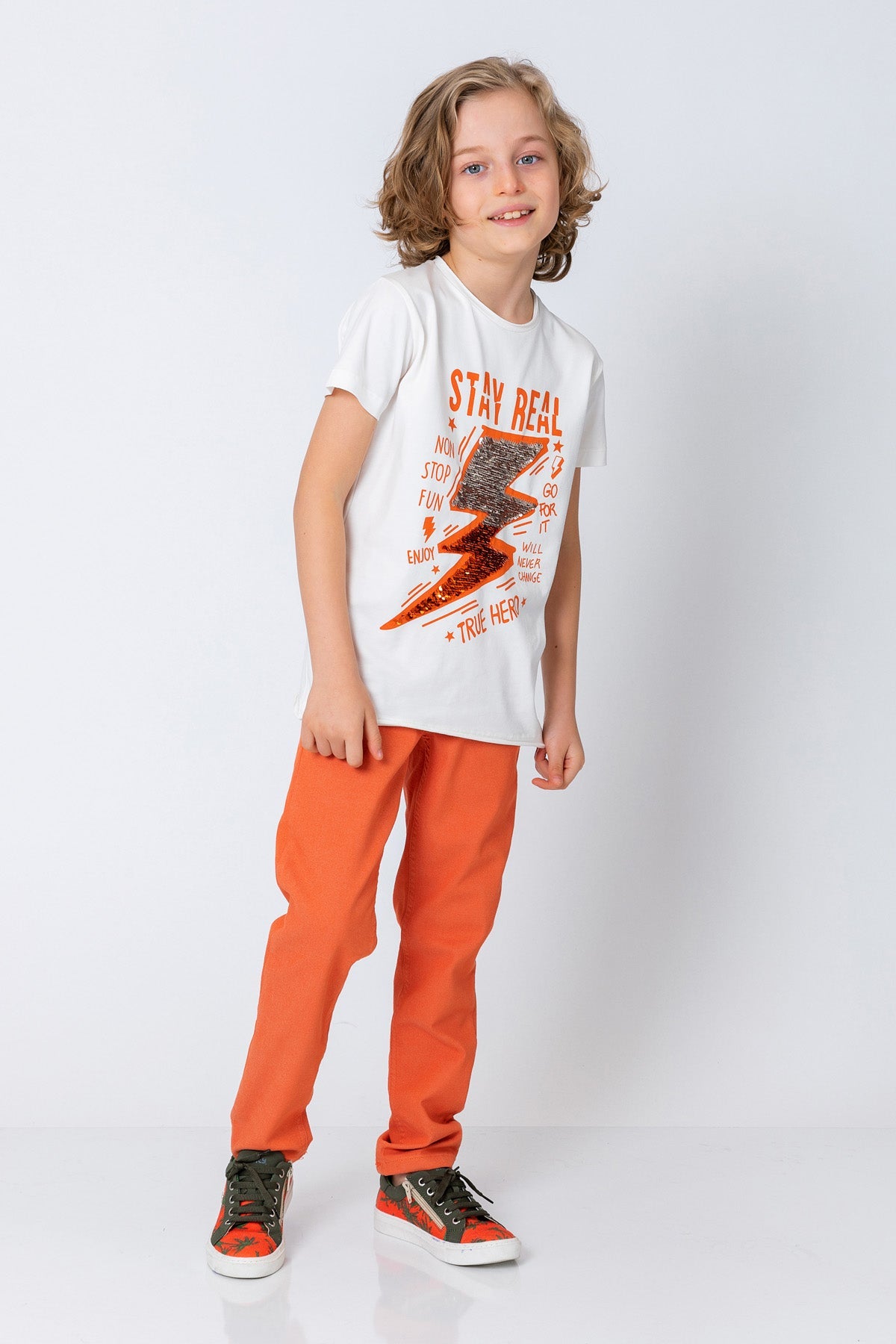 InCity Kids Boys Round Neck Short Sleeve Lightning T-Shirt InCity Boys & Girls