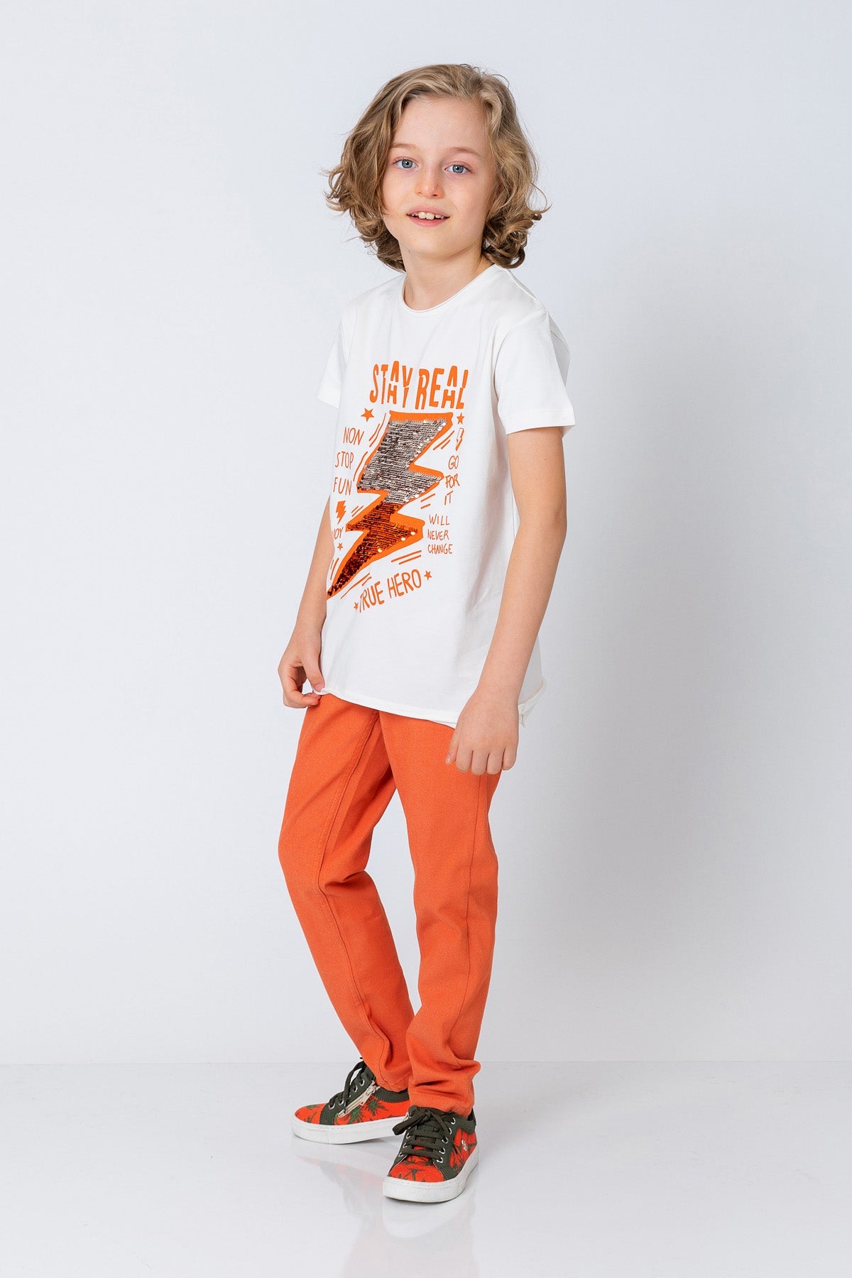 InCity Kids Boys Round Neck Short Sleeve Lightning T-Shirt InCity Boys & Girls
