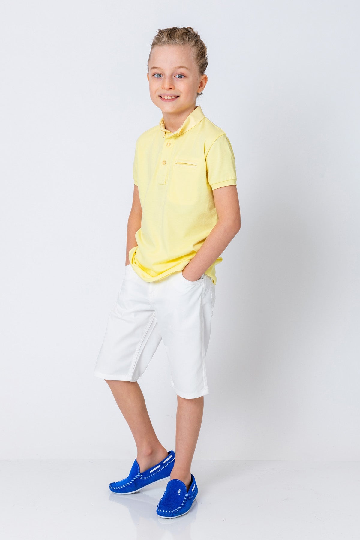 InCity Kids Boys Collared Mock Chest Pocket Short Sleeve Polo Shirt InCity Boys & Girls