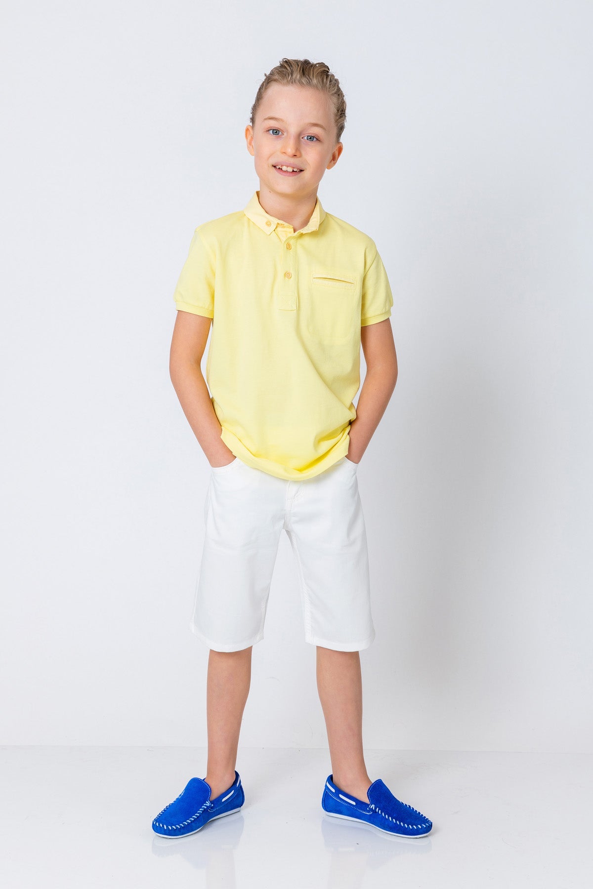 InCity Kids Boys Collared Mock Chest Pocket Short Sleeve Polo Shirt InCity Boys & Girls