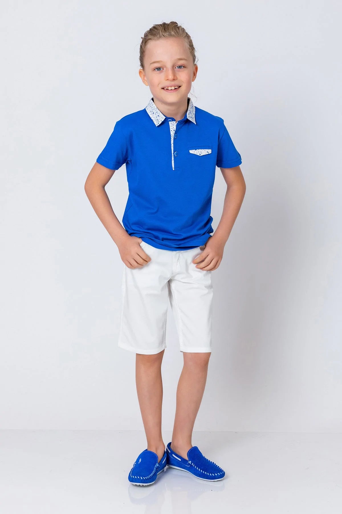 InCity Kids Boys Button Short Sleeve Collared Polo Shirt InCity Boys & Girls