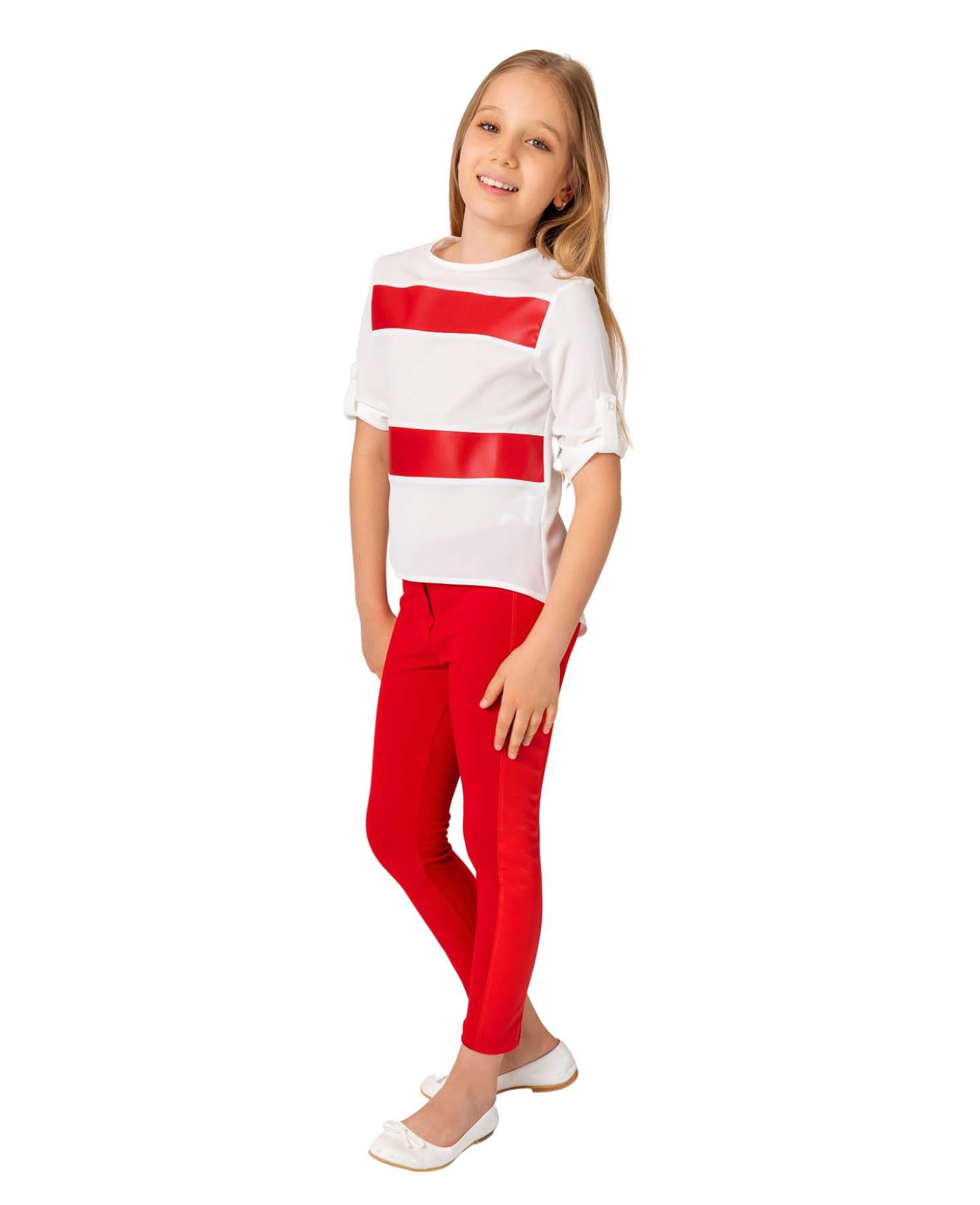 Products InCity Girls Toddler Tween 1-14 Years Adjustable Stretch Red Leather Side Melds Legging Pants InCity Boys Girls