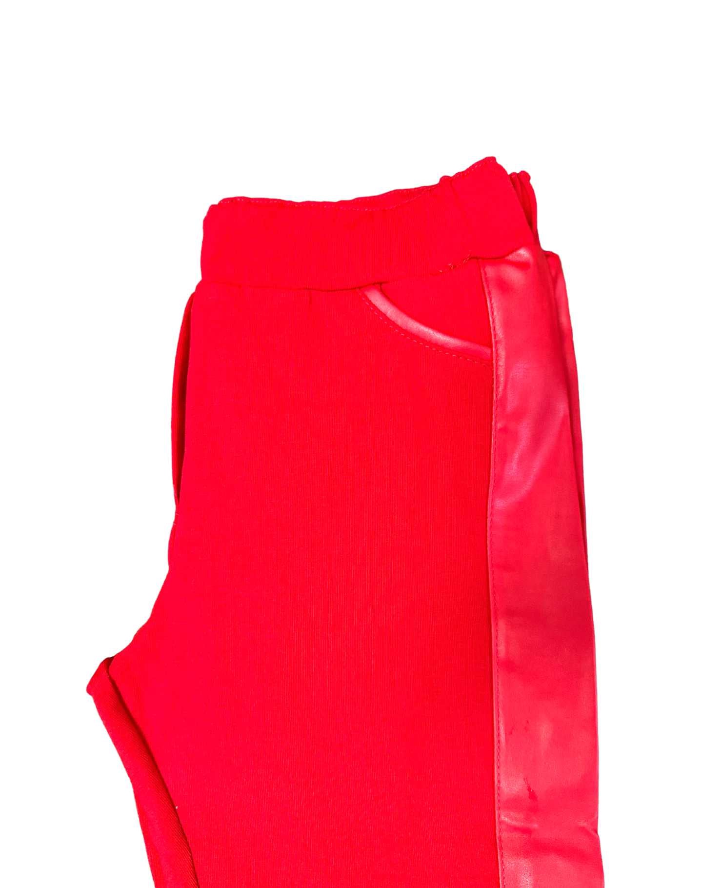 Products InCity Girls Toddler Tween 1-14 Years Adjustable Stretch Red Leather Side Melds Legging Pants InCity Boys Girls